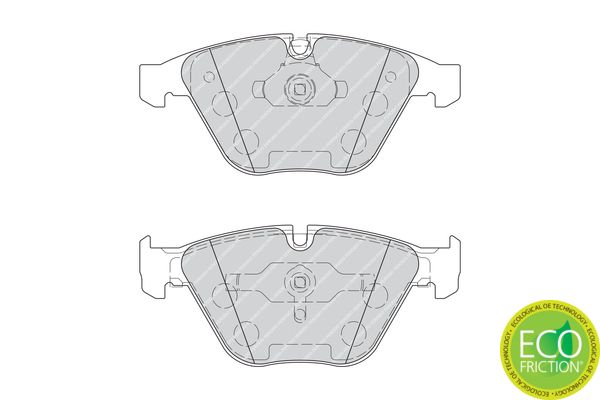 Ferodo Premier Eco-Friction Brake Pad Set FDB4221 for BMW 3 Series E90/E92/E93 330i 330d 335i 335d, Z4 E89, X1 E84, 5 Series E61 525i | ATE Callipers | Wear Sensor Ready | With Piston Clip | OE Replacement