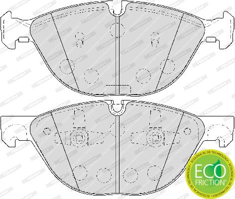 Ferodo Premier Eco Friction FDB4079 Brake Pad Set for BMW X5 (E70/F15 2007-2018) & X6 (E71/E72 2007-2014) ATE Calipers - Not Prepared for Wear Indicator, With Piston Clip, Without Accessories