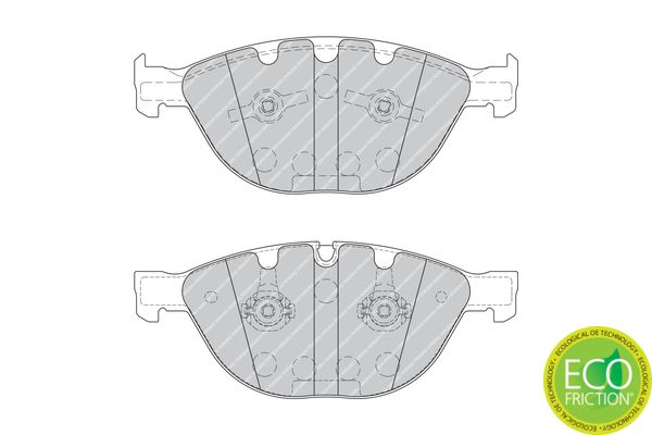 Ferodo Premier Eco Friction FDB1883 Brake Pad Set for ATE Calipers – Not Prepared for Wear Indicator, with Piston Clip, without accessories – Fits BMW E60/E61/E63/E64, E65/E66, M5/M6, Jaguar F-Type (X152), Rolls-Royce Phantom VII