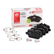 Ferodo Premier Eco Friction FDB1806 Brake Pad Set for BMW 1 Series E81/E87 & 3 Series E90/E92 (TRW Calipers) - Wear Indicator Ready, Includes Caliper Screws, Piston Clip & Accessories