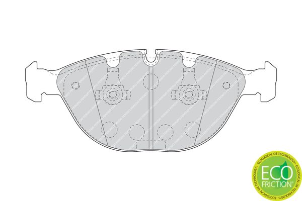 Ferodo Premier Eco Friction FDB1618 Brake Pad Set for BMW X5 (E53) 4.4i/4.6is/4.8is 2002–2006 | ATE Calipers | Not Prepared for Wear Indicator | With Piston Clip | Without Accessories | OE Quality
