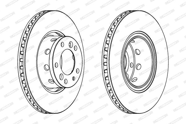 Ferodo Premier DDF771 Vented Brake Disc 315mm x 28mm 5-Hole for BMW 5 Series - Includes Bolts/Screws - Genuine Replacement Rotor