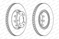 Ferodo Premier DDF771 Vented Brake Disc 315mm x 28mm 5-Hole for BMW 5 Series - Includes Bolts/Screws - Genuine Replacement Rotor