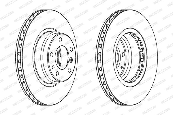 FERODO PREMIER DDF624 Brake Disc for BMW 7 (E38) Vented, with bolts/screws