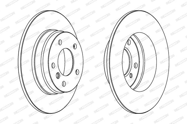 Ferodo Premier DDF1812C Brake Disc Rotor 324mm x 22mm Vented Coated for BMW 1 Series, 5-Stud - No Bolts/Screws