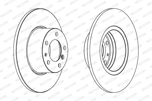 FERODO PREMIER DDF210 Brake Disc for BMW 5 Series Solid, with bolts/screws