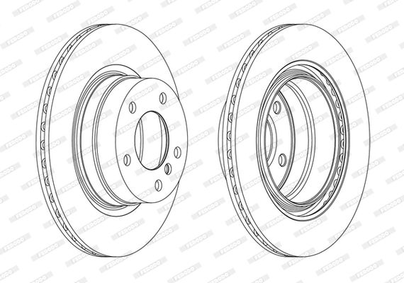 Ferodo Premier DDF1851 Brake Disc (Rotor) for BMW 1 Series, Vented 300mm x 20mm, 5-Hole, With Bolts/Screws