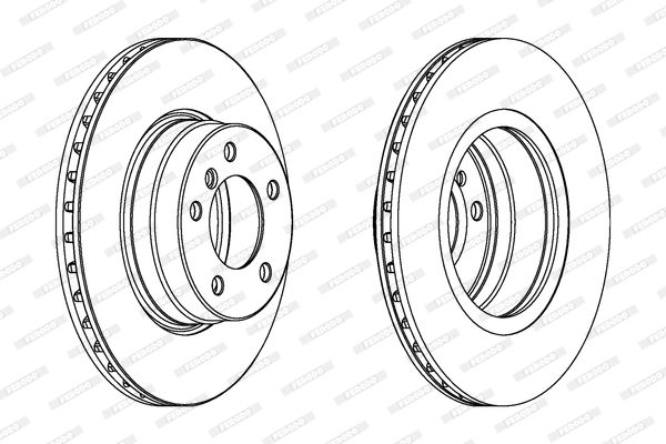 Ferodo Premier DDF1241C Brake Disc Rotor for BMW 5 Series, 310mm x 24mm, Vented, Coated, 5-Hole, Includes Bolts/Screws