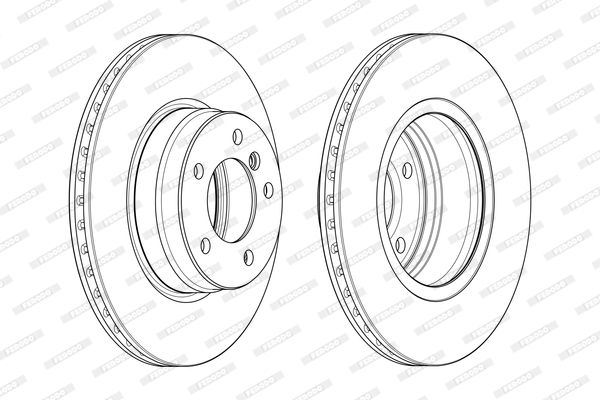Ferodo Premier DDF1241 Vented Brake Disc Rotor 310x24mm for BMW 5 Series (5-Stud) - Includes Bolts/Screws
