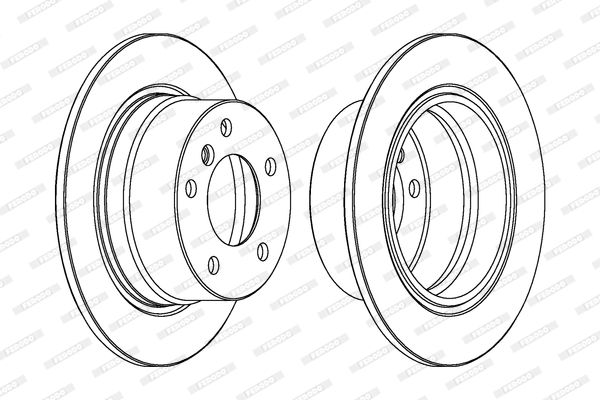 Ferodo Premier DDF1028 Brake Disc Rotor for BMW Z3, Solid 272mm, 5-Stud 10mm – Includes Bolts/Screws