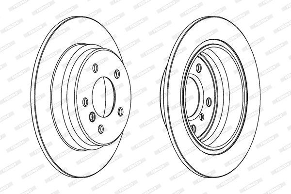 Ferodo Premier Coat+ Brake Disc DDF835C for BMW 5 Series E39 Saloon, 298mm Solid, Coated, Includes Bolts/Screws