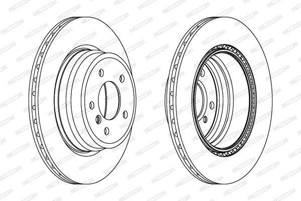 Ferodo Premier Coat+ Brake Disc DDF1812C-1 for BMW 1 Series, 324mm Vented, 22mm, 5-Stud, OE-Quality Fully Coated Rotor