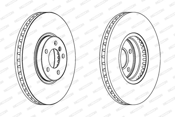 Ferodo Premier Coat+ DDF1584C-1 Brake Disc for BMW X5 E53, 356x36mm, Vented, Coated, 5-Stud, No Bolts/Screws