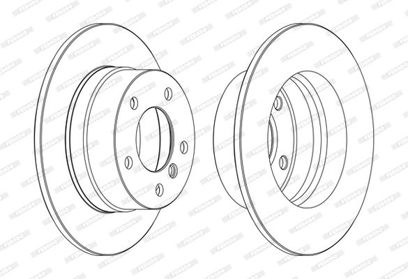 Ferodo Premier Coat+ Brake Disc DDF1361C for BMW 3 Series Compact (E36) 272x10mm Solid, Coated, 5-Bolt – Fixings Not Included