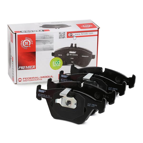 Ferodo FDB4752 Premier Eco-Friction Brake Pad Set for ATE Calipers, Wear Indicator Ready, With Piston Clip - BMW 3 Series E46 325i 330i 330d, X3 E83, Z4 3.0si, MG ZT