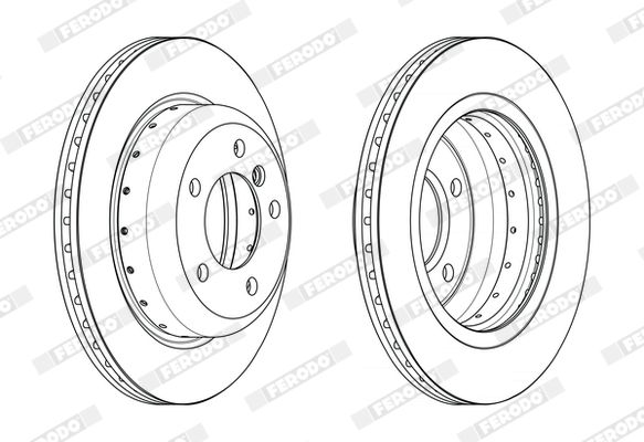 FERODO DDF2617VC-1 Brake Disc for BMW Z4 Roadster (E89) Two-piece brake disc, Vented, Coated