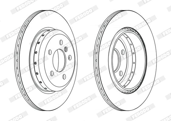 FERODO DDF2504VC-1 Performance Brake Disc 330mm for BMW 5 Series – Two-Piece, Vented, Coated, 5-Stud