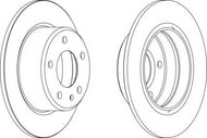Ferodo DDF086-1 Solid Brake Disc (Rotor) for BMW E23 7 Series - 280mm, 5-Hole, 10mm, with Bolts/Screws