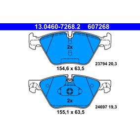 ATE 13.0460-7268.2 Brake pad set for BMW 5 Series excl. wear warning contact, prepared for wear indicator