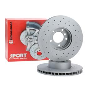 Zimmermann Sport Coat Z Brake Disc 150.1296.52 for BMW 5 Series, 324mm x 30mm, Perforated/Drilled & Internally Vented, High-Carbon, Anti-Corrosion Coated Performance Rotor
