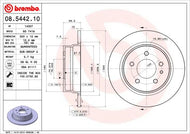 Brembo 08.5442.10 Genuine High Carbon Solid Brake Disc 300mm x 12mm for BMW 7 Series E32, 5-Bolt – Includes Bolts/Screws – OEM Replacement Rotor