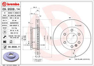 Brembo 09.6948.11 Coated Disc Line Brake Disc/Rotor for BMW 8 Series (E31) 324mm x 30mm, Internally Vented, High-Carbon, 5-Stud, Includes Bolts/Screws