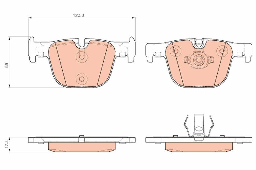 TRW GDB1937 Brake Pad Set - Wear Indicator Ready - Fits BMW 3 Series F30 F31 F34 & 4 Series F32 F33 F36: 330d 335i 340i 430d 435i 440i (incl. xDrive) - OE-Quality Replacement
