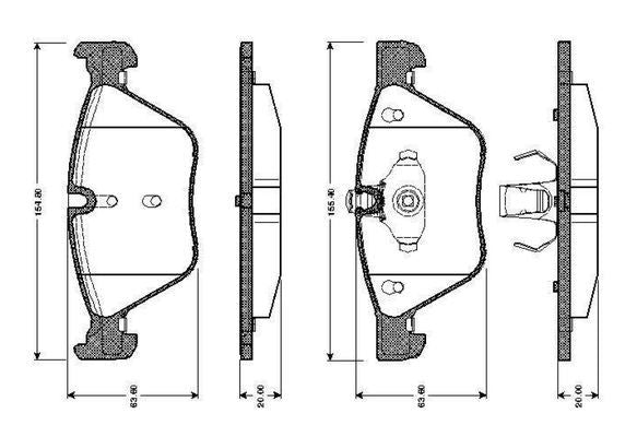 Bosch 0 986 TB2 466 (0986TB2466) Brake Pad Set for BMW 3 Series E90/E91/E92/E93, 5 Series E60/E61 F10/F11, X1 E84, Z4 E89 - With Fitting Accessories, Wear Sensor Excluded