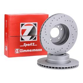 Zimmermann Sport Coat Z Brake Disc (Rotor) 150.3402.52 for BMW 5 Series – Perforated (Drilled), Internally Vented, Coated, High‑Carbon, 310x24 mm