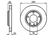 BOSCH 0 986 478 890 (0986478890) Brake Disc for BMW 3 Series – 280mm x 25mm, Internally Vented, Oiled, 5-Stud – OE Quality Replacement