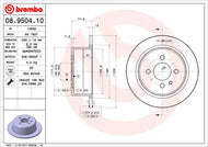 Genuine Brembo 08.9504.10 Brake Disc for BMW 3 Series, Solid 258x10mm 4-Stud Rotor, Includes Bolts/Screws, OE Quality Replacement