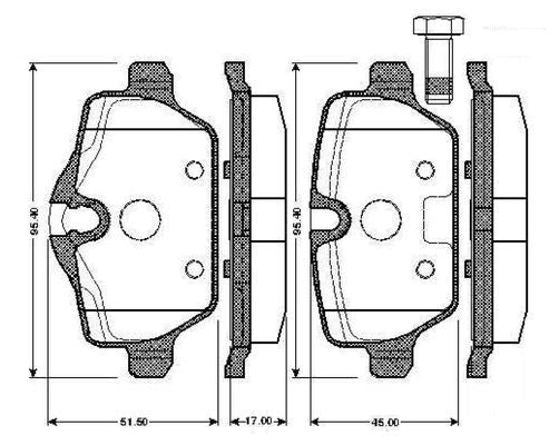Bosch 0986Tb2899 Brake Pad Set Excl. Wear Warning Contact, With Accessories