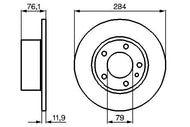 BOSCH 0 986 478 037 Brake Disc (Rotor) for BMW 5 Series Saloon (E28) 1981–1988, 284mm x 12mm Solid, 5‑Stud, Oiled, with Bolts/Screws (0986478037)