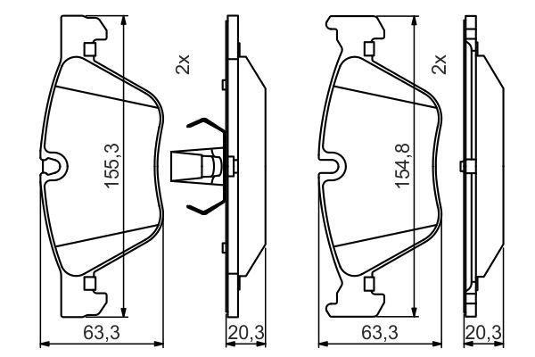 Bosch 0986495480 Brake Pad Set BP2112 (0 986 495 480) for BMW 3 Series E90/E91/E92/E93, 5 Series E60/E61/F10/F11, X1 E84 & Z4 E89 - OEM-Quality Low-Metallic Replacement Pads