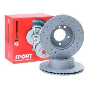 Zimmermann Sport Coat Z 150.3423.52 Brake Disc/Rotor for BMW 1 Series - Performance Drilled, Internally Vented, Coated, High Carbon - 284mm x 22mm
