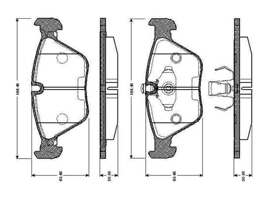 Bosch 0986Tb3035 Brake Pad Set Excl. Wear Warning Contact, With Accessories
