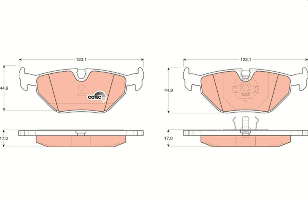 TRW Cotec Gdb917 Brake Pad Set Incl. Wear Warning Contact