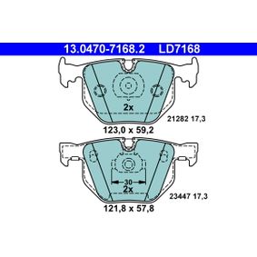 ATE Ceramic Brake Pad Set 13.0470-7168.2 (13047071682) for BMW 7 Series E65 E66 E67 | Low Dust | ATE Calipers | Prepared for Wear Indicator, Sensor Not Included