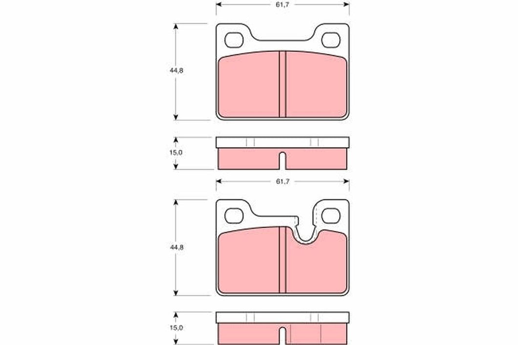TRW Gdb247 Brake Pad Set For Bmw 3 Saloon (E21) Prepared For Wear Indicator