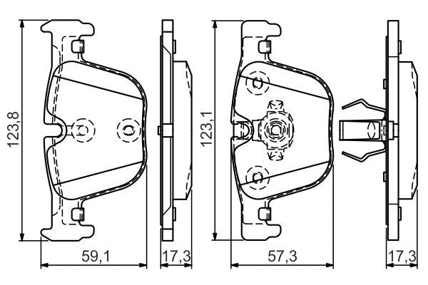 Bosch 0986TB3182 Brake Pad Set (0 986 TB3 182) for BMW 3 Series F30 F31 F34 & 4 Series F32 F33 F36 - 330d 335d 335i 340i 430d 435d 435i 440i - OE Quality Direct Fit