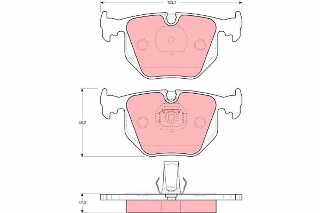 TRW Gdb1304 Brake Pad Set Prepared For Wear Indicator