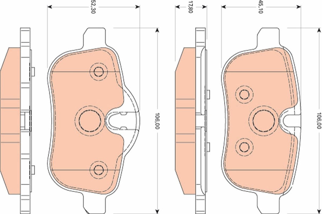 TRW Gdb1827 Brake Pad Set For Bmw Z4 Roadster (E89) Prepared For Wear Indicator, With Brake Caliper Screws, With Accessories