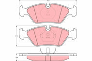 TRW GDB298 (GDB 298) Brake Pad Set Prepared for Wear Indicator - Fits BMW E28/E24/E30 M3, Ferrari 328/Mondial 3.2, Porsche 928 - OE-Quality Disc Brake Pads