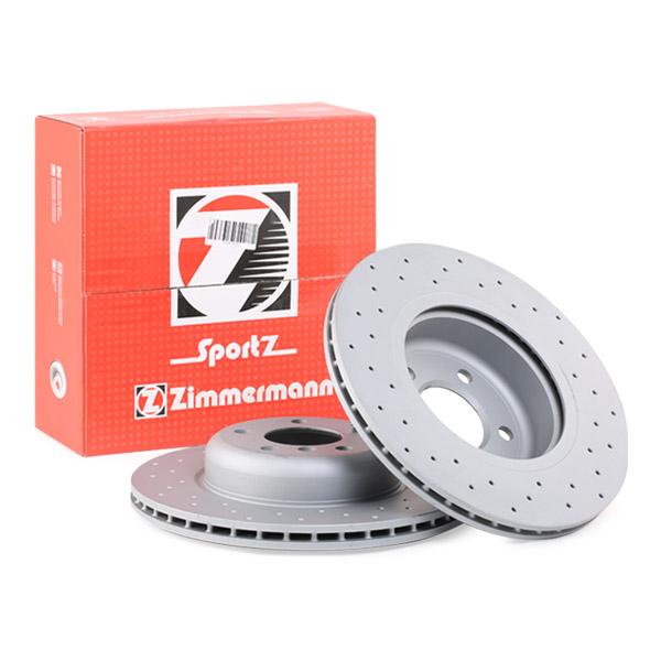 Zimmermann 150.3482.52 Sport Coat Z Performance Brake Disc for BMW 5 Series — 330mm x 24mm, High-Carbon, Drilled & Vented, Coated