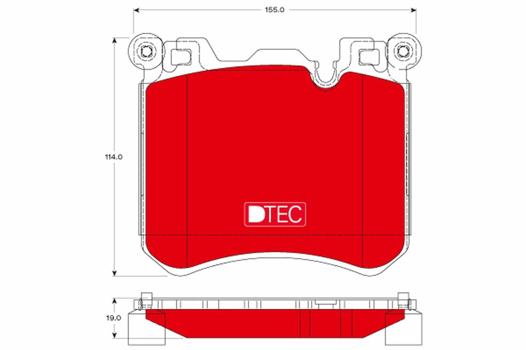 TRW Dtec Cotec Gdb1826Dte Brake Pad Set Prepared For Wear Indicator