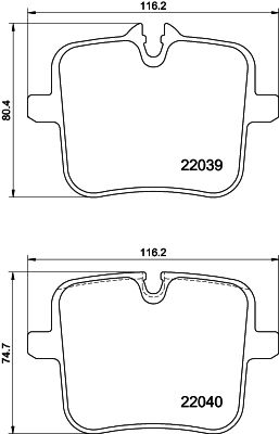 Hella 8DB 355 037-991 Brake Pad Set Prepared For Wear Indicator, With Brake Caliper Screws, With Accessories