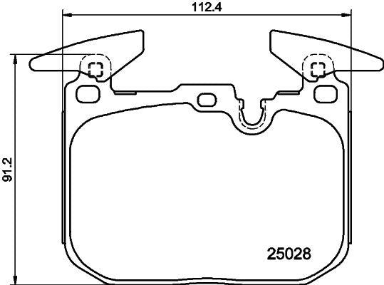 Hella 8DB 355 025-771 Brake Pad Set Prepared For Wear Indicator, With Counterweights