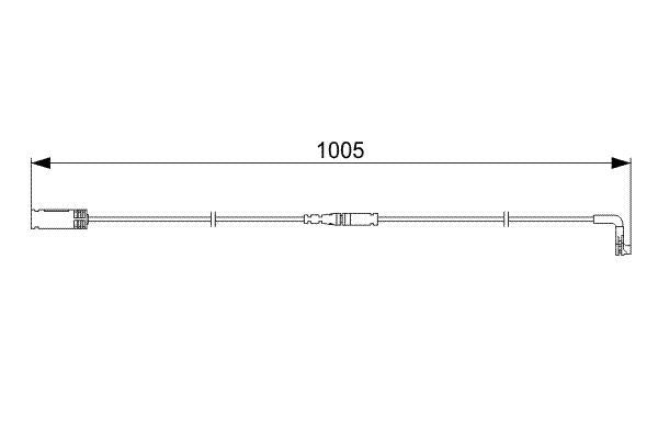 Bosch 1 987 473 053 Brake Pad Wear Sensor for BMW 5 Series Touring (E61) | OE-Quality Indicator Lead | Front/Rear Fitment, 1005mm