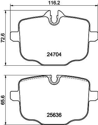 Hella 8DB 355 024-921 Brake Pad Set Not Prepared For Wear Indicator, With Accessories
