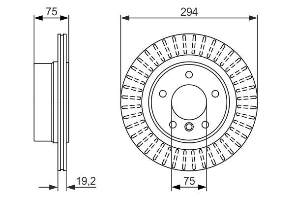 BOSCH 0 986 479 670 Brake Disc for BMW Z4 Vented, Coated, High-carbon, with bolts/screws